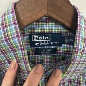 Polo Ralph Lauren Plaid Button Down Shirt Blue, Green, Red Classy Men’s Medium